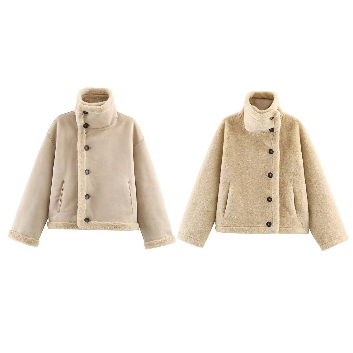Cross-Border European and American Clothing Aliexpress Popular Reversible Reversible Jacket