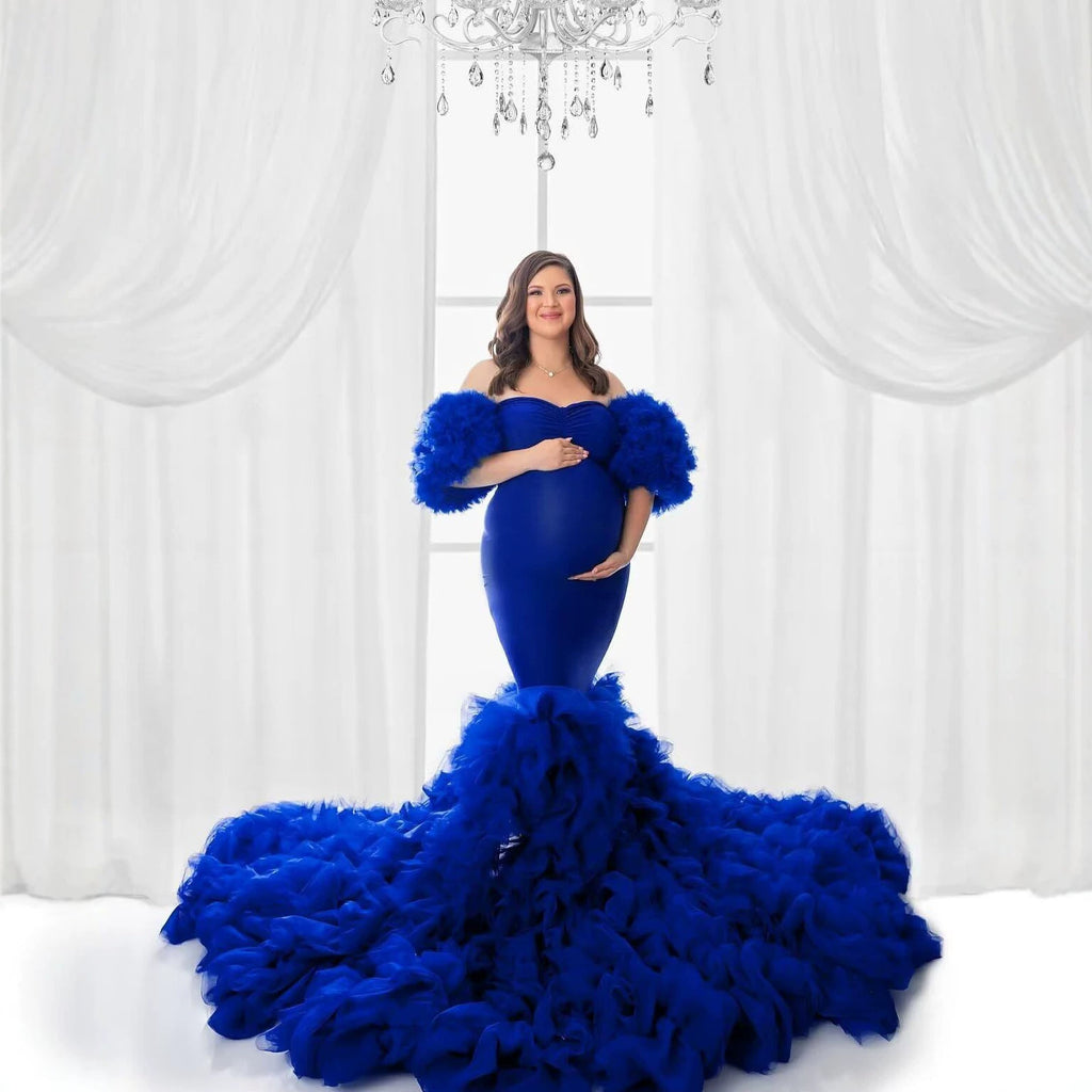 Large Size Fluffy Mesh Pregnant Mother Photo Clothing Tube